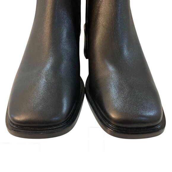 EVERLANE The City Boot Leather Side Zip Block Square Toe Ankle Size 11 Black NEW - Picture 7 of 16